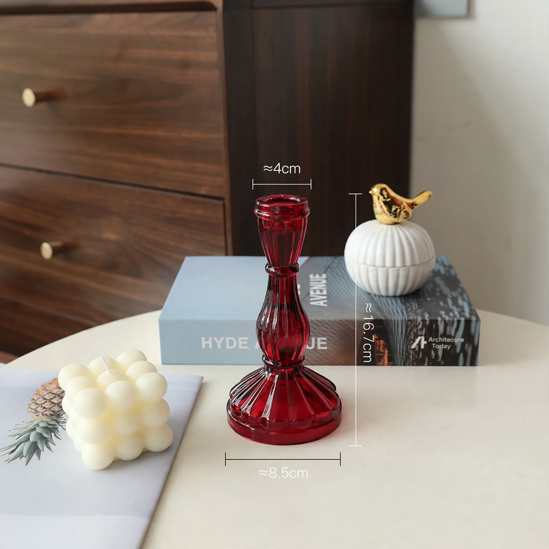 Colored glass candlesticks, Nordic design