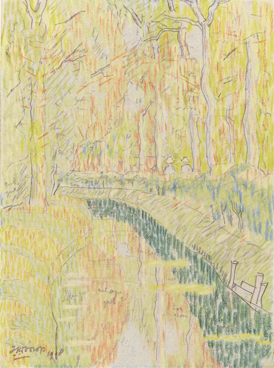 Vaart tussen bomen 1908