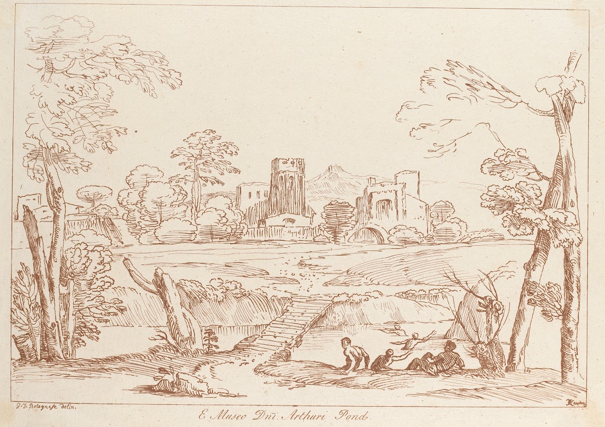 Pastoral scene with castle 1740