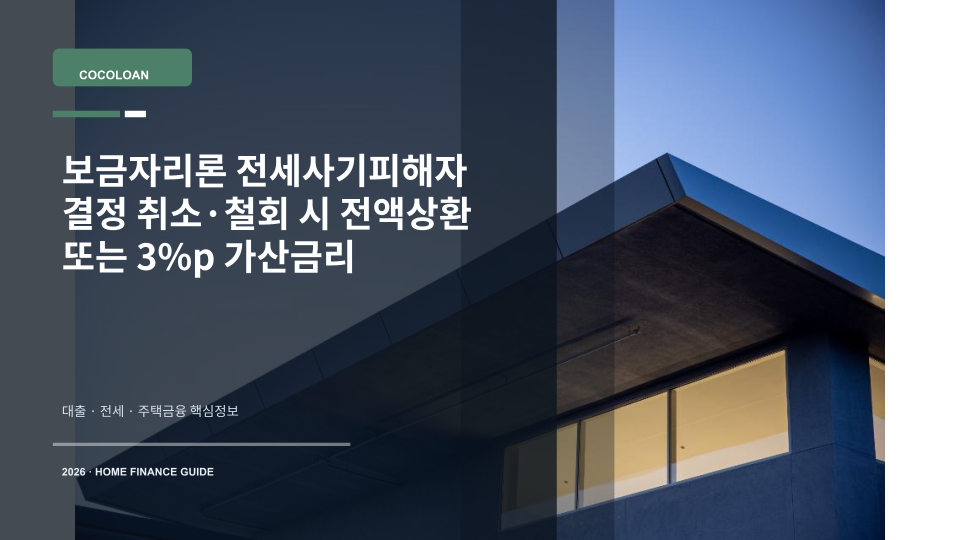 보금자리론 전세사기피해자 결정 취소·철회 시 처리 기준을 설명하는 대표 이미지