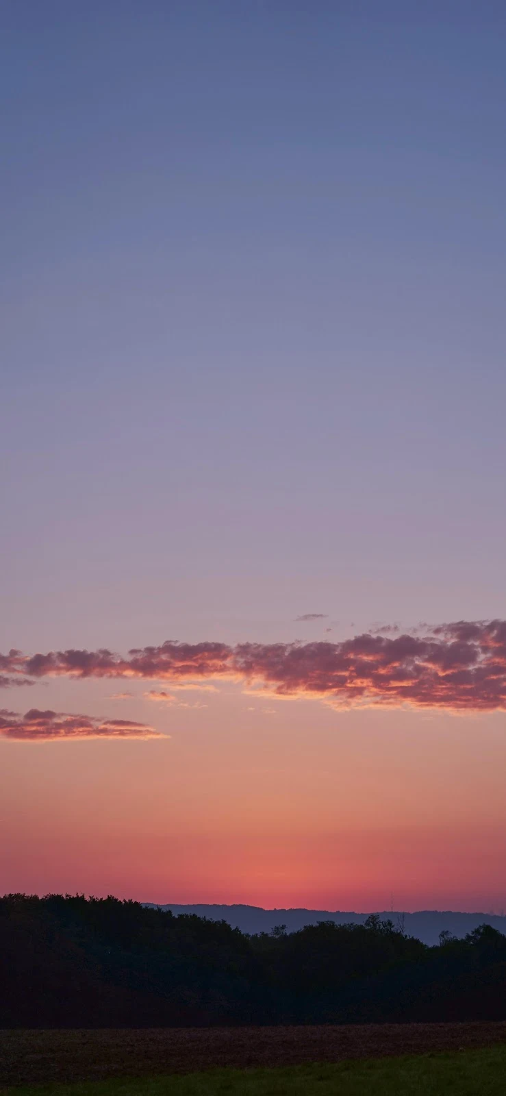Twilight Gradient Over Dark Hills - Nature Photography 4K iPhone Wallpaper (2688x5823)