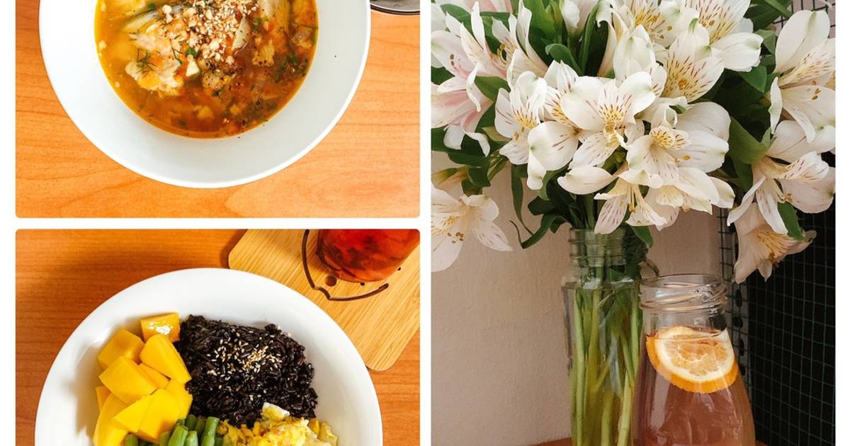 Giảm cân - eat clean: Cơm trứng chiên + canh cá thì là