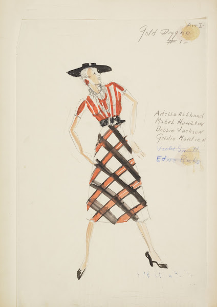 Swing It Gold Digger 1 Black orange  white skirt Orange  white top 1934 1943