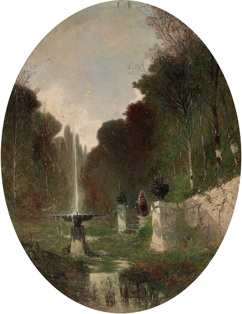 Romantic Landscape with Fountain 1873
