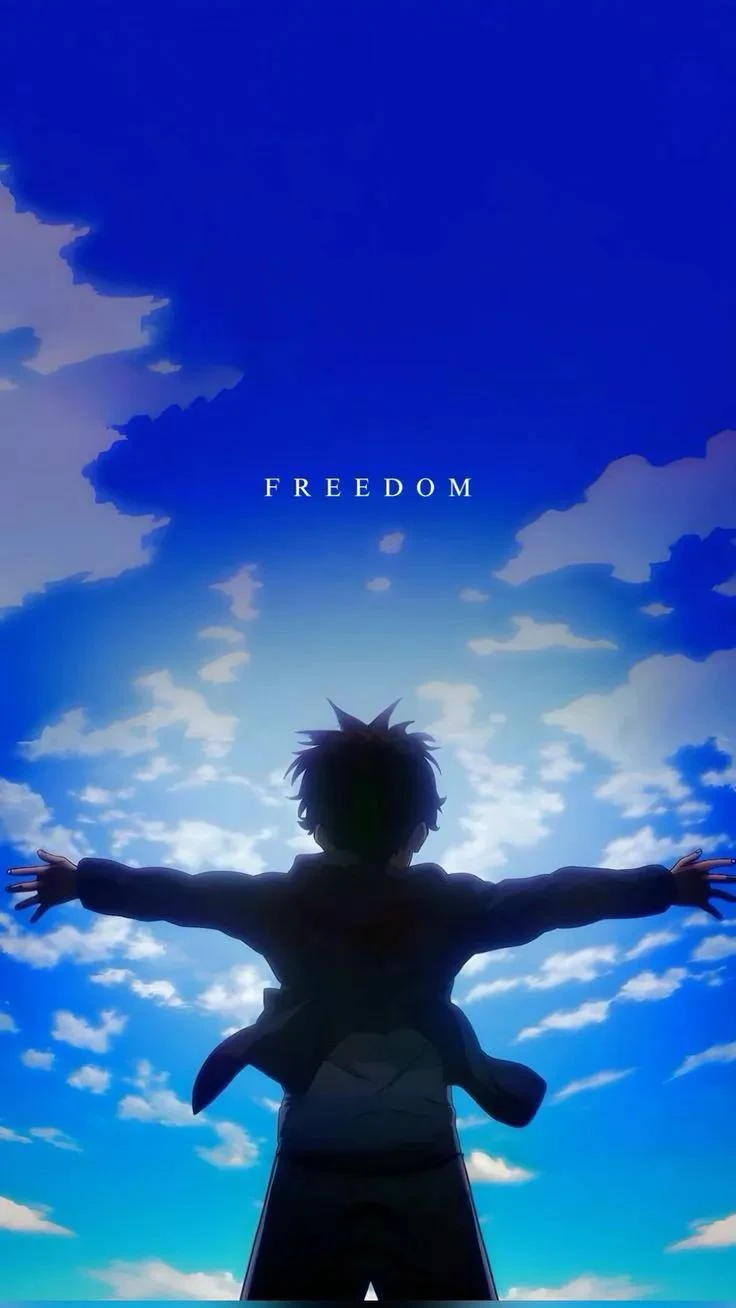 Anime, Sky, Clouds, Freedom iPhone Wallpaper Background (736x1308)