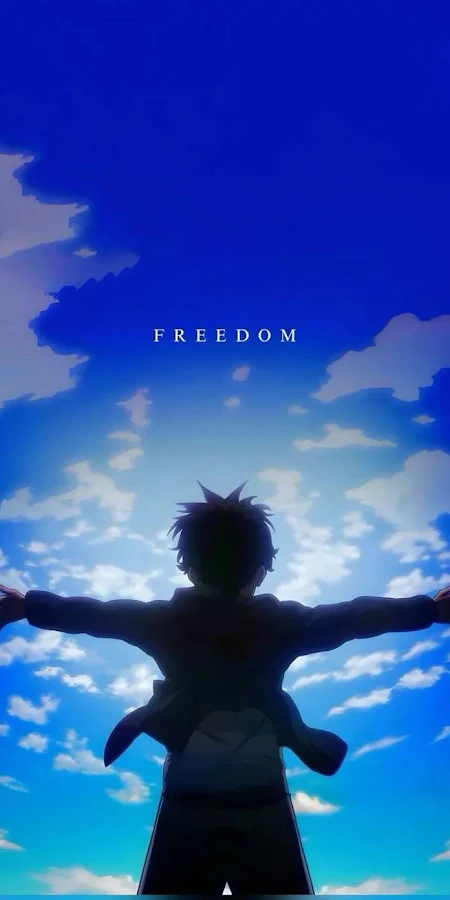 Anime, Sky, Clouds, Freedom iPhone Phone Wallpaper