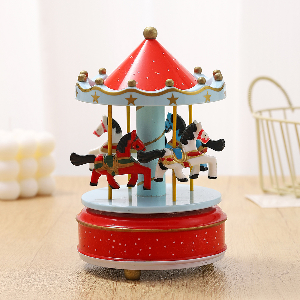 Christmas Tree Carousel Music Box made of wood