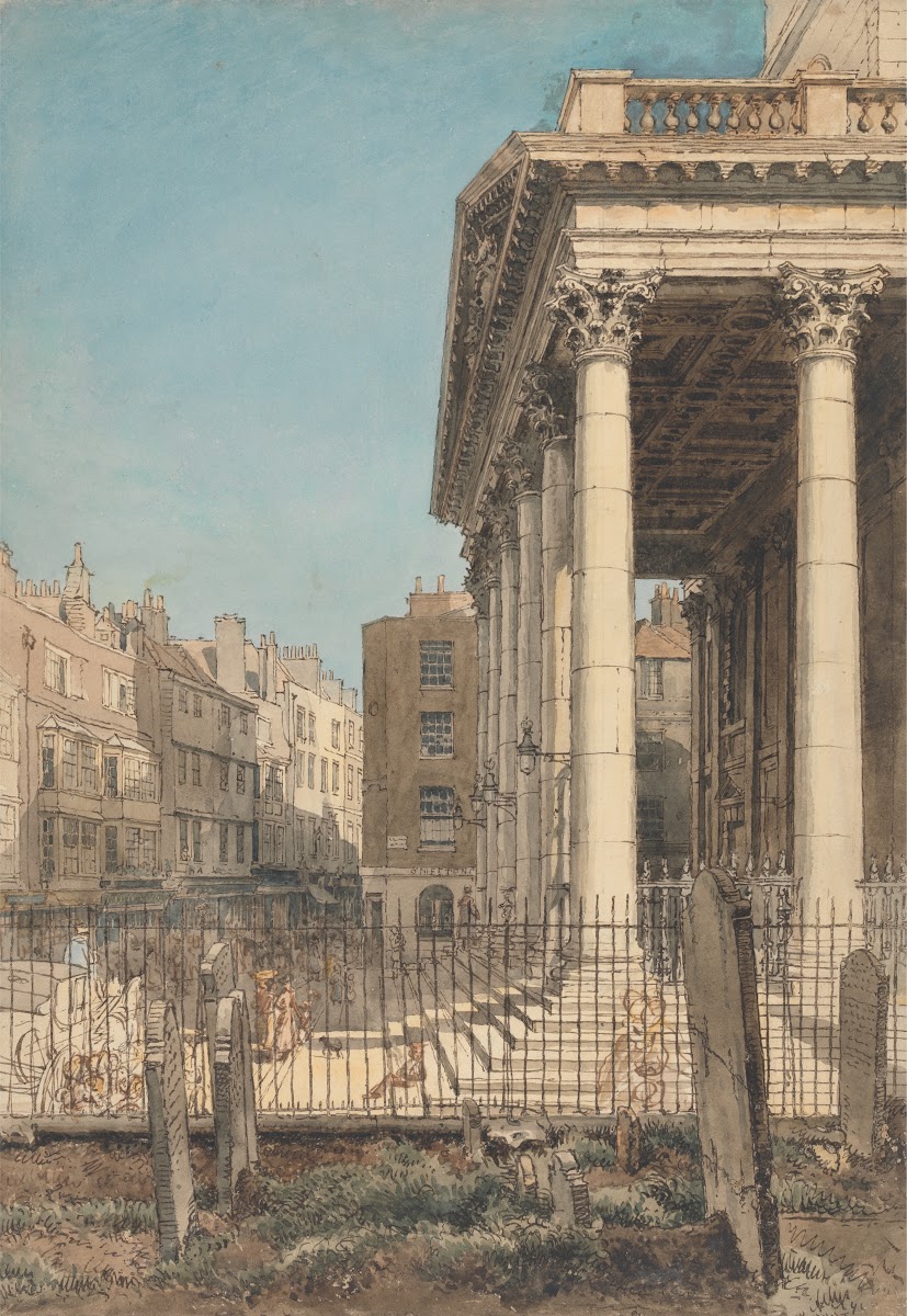 The Portico of St Martin in the Fields ca 1862