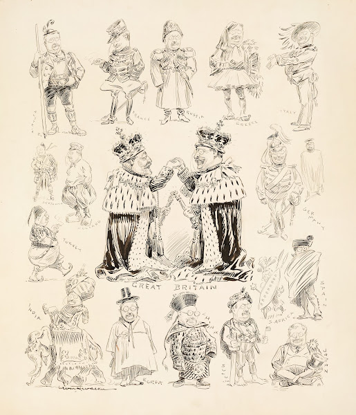 Several portraits of Theodore Roosevelt dressed in the manner of different count