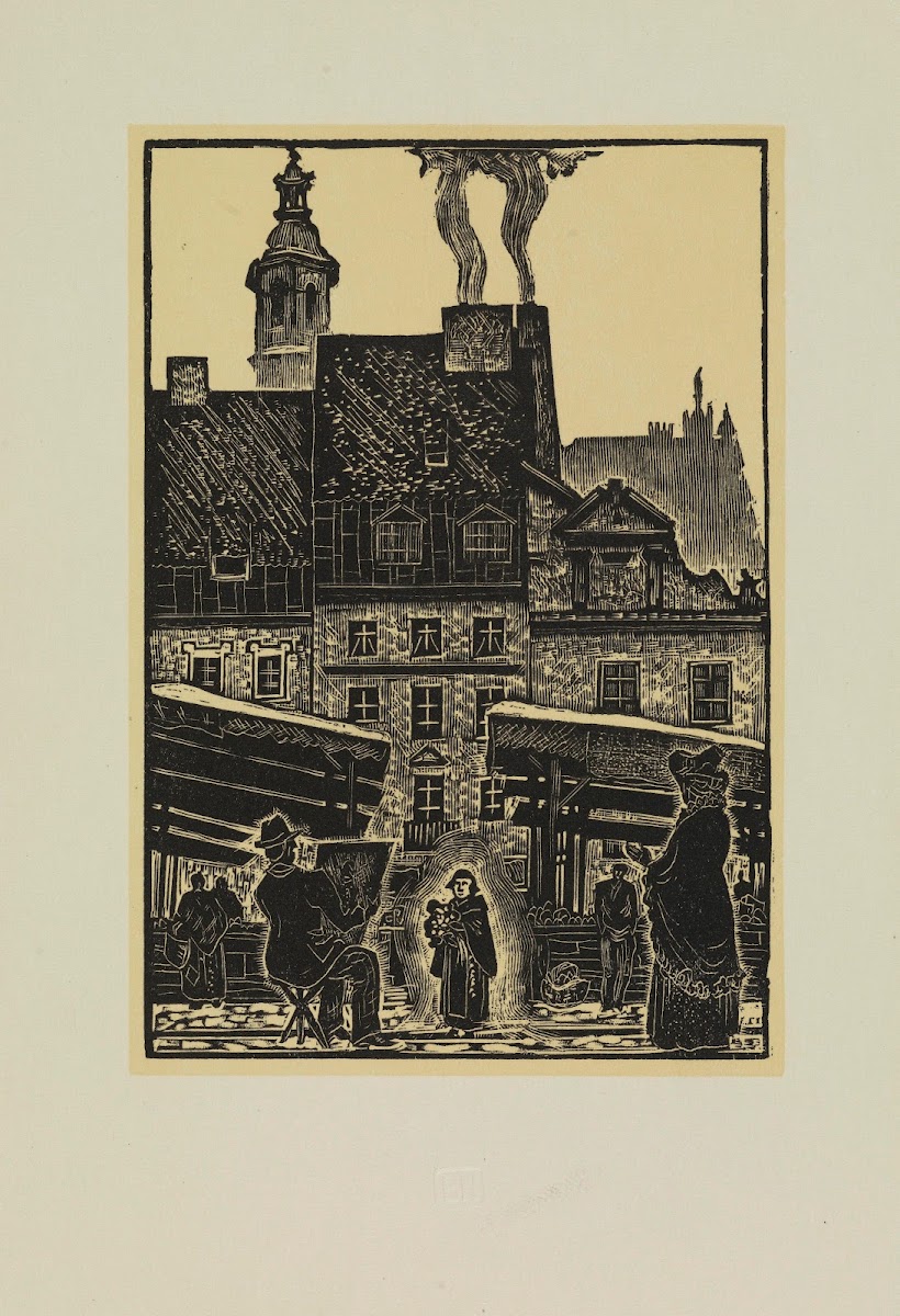 Piwarski rysuje Brata Alberta ilustracja do książki Szary brat Pii Górskiej 1936