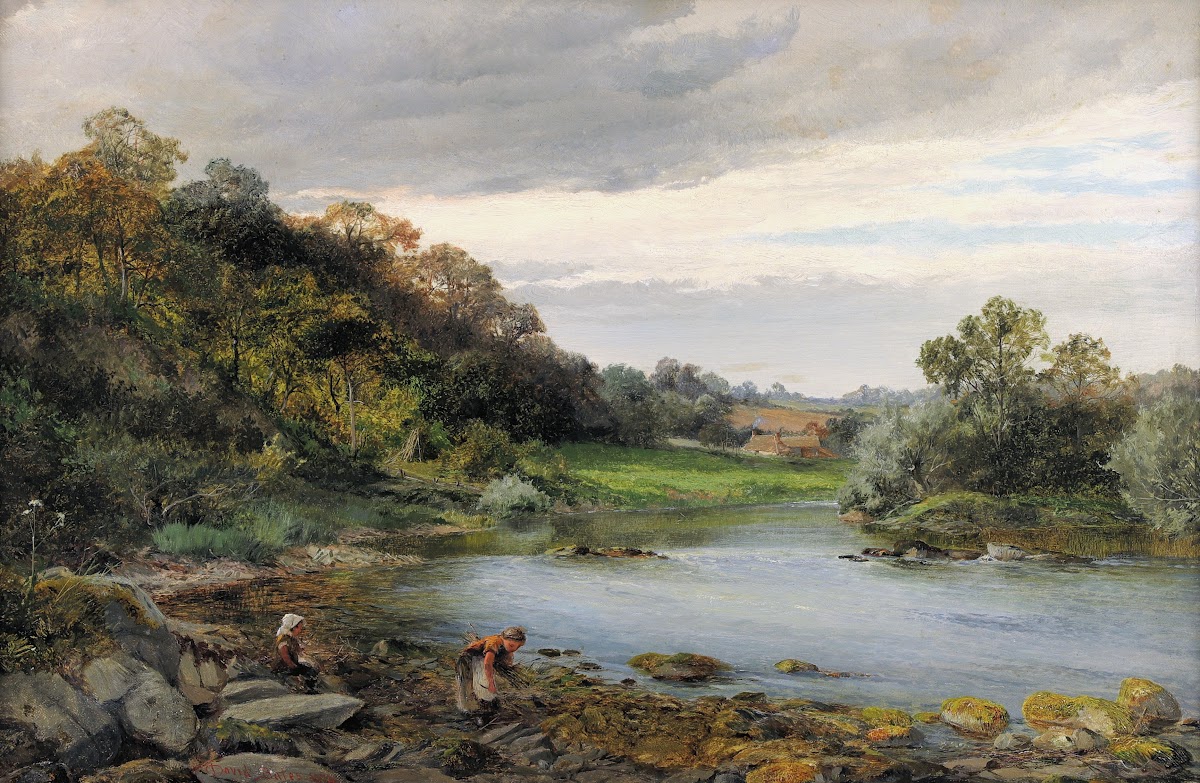 Children Collecting Firewood by a River 1874