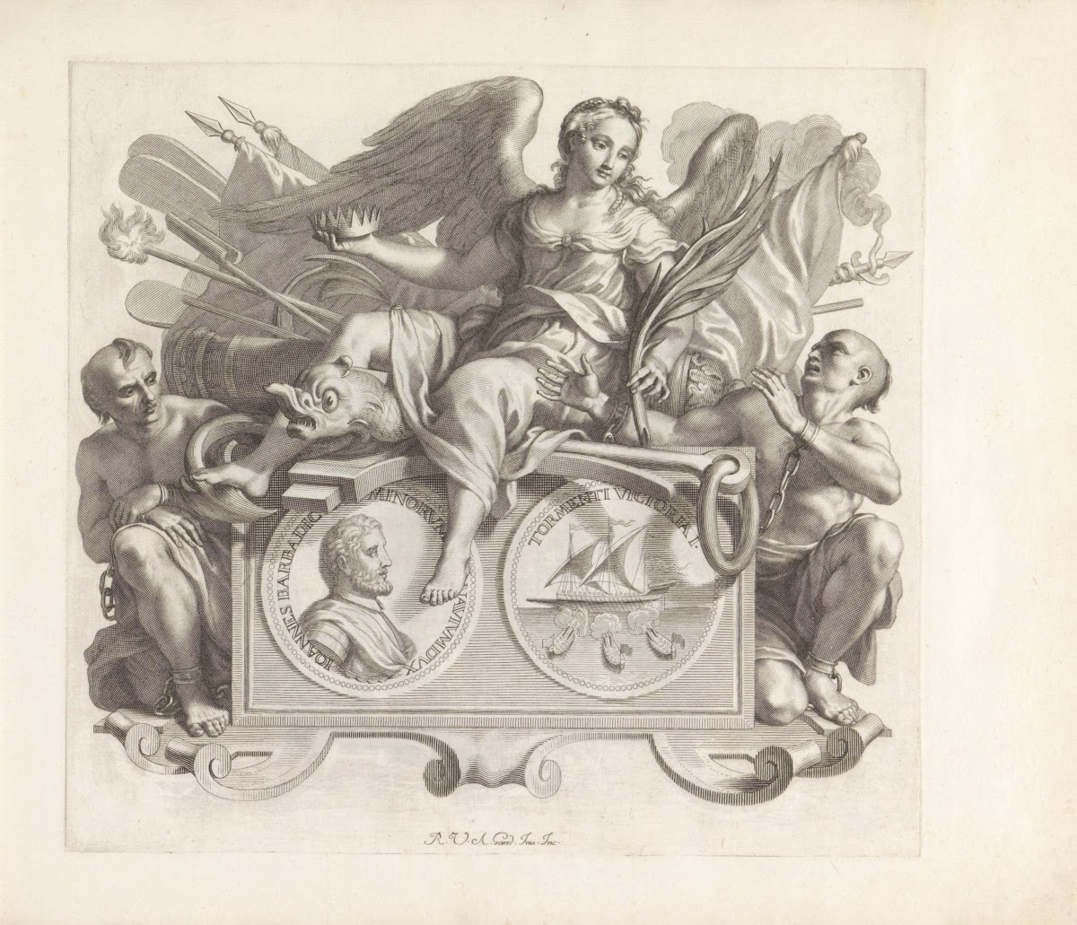 Portret van Giovanni Barbarigo en de personificatie van Militaire Overwinning 16