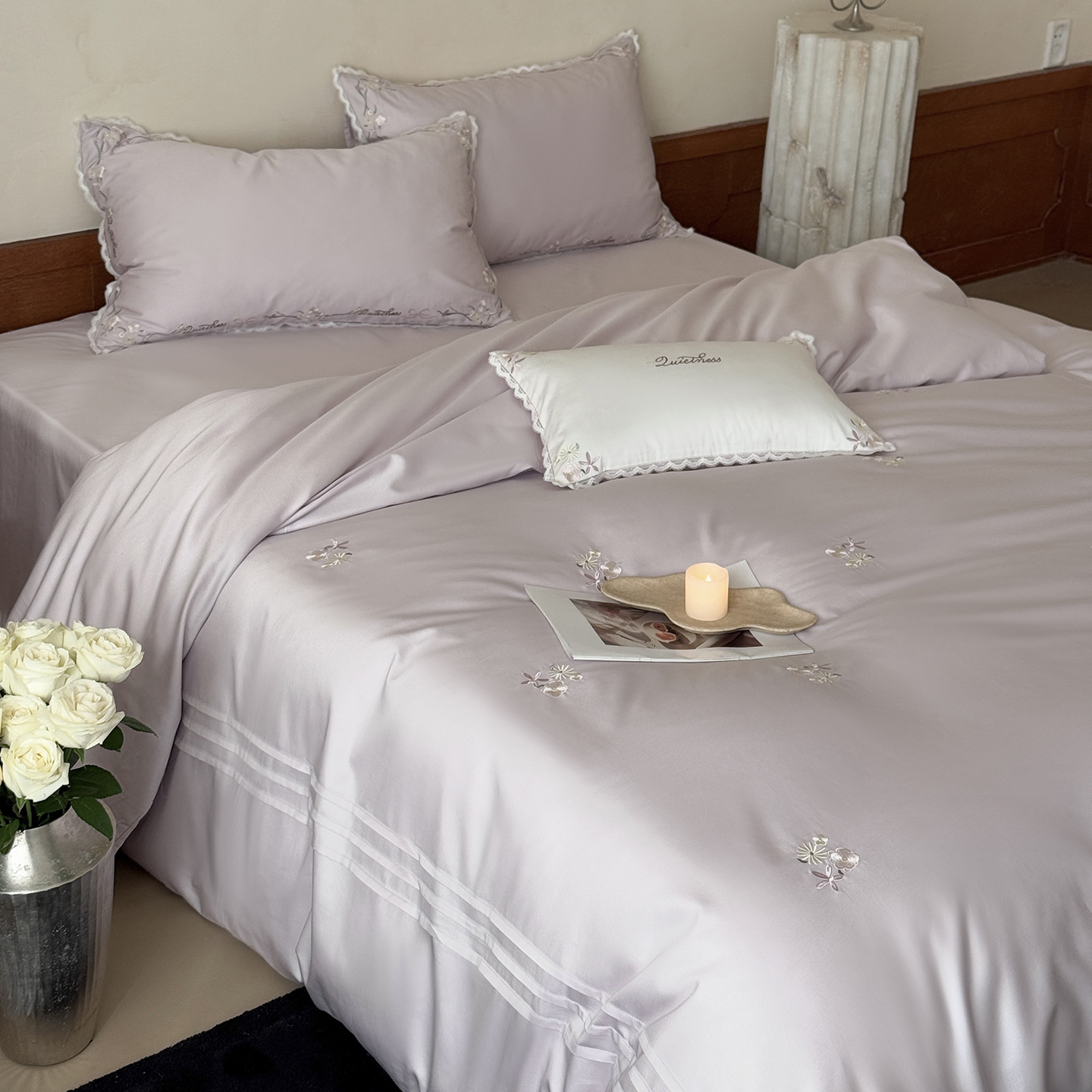 Cotton Bedding Set, 100S, Floral Pattern