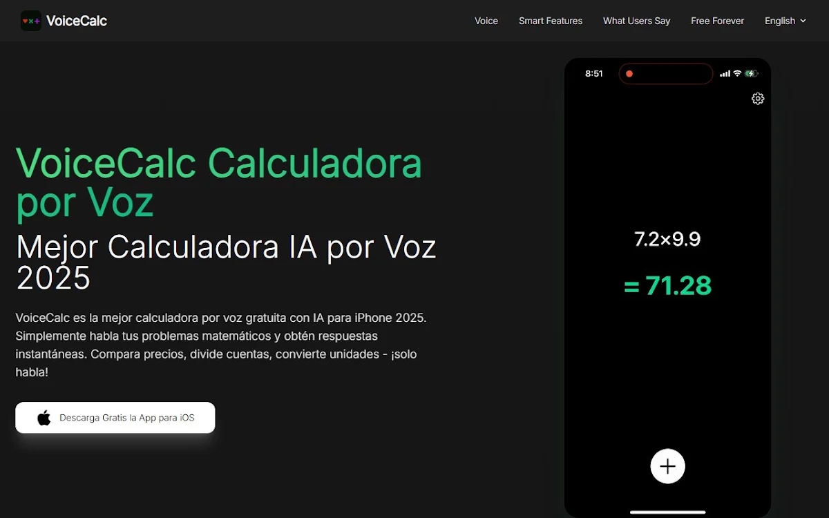 Captura de Voice Calculator