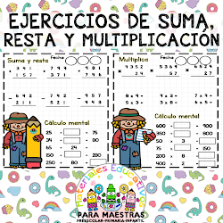 Ejercicios de suma resta y multiplicación