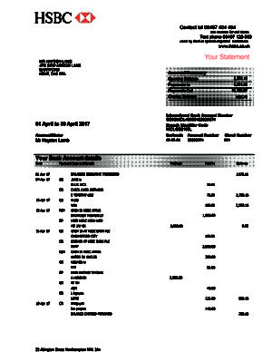 hsbc bank statement