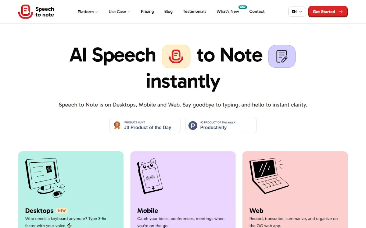 Captura de Speech To Note