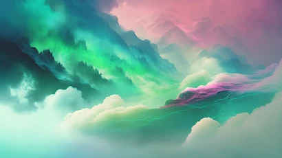 Ai Art, Clouds, Landscape, Pastel, Illustration 4K Wallpaper Background