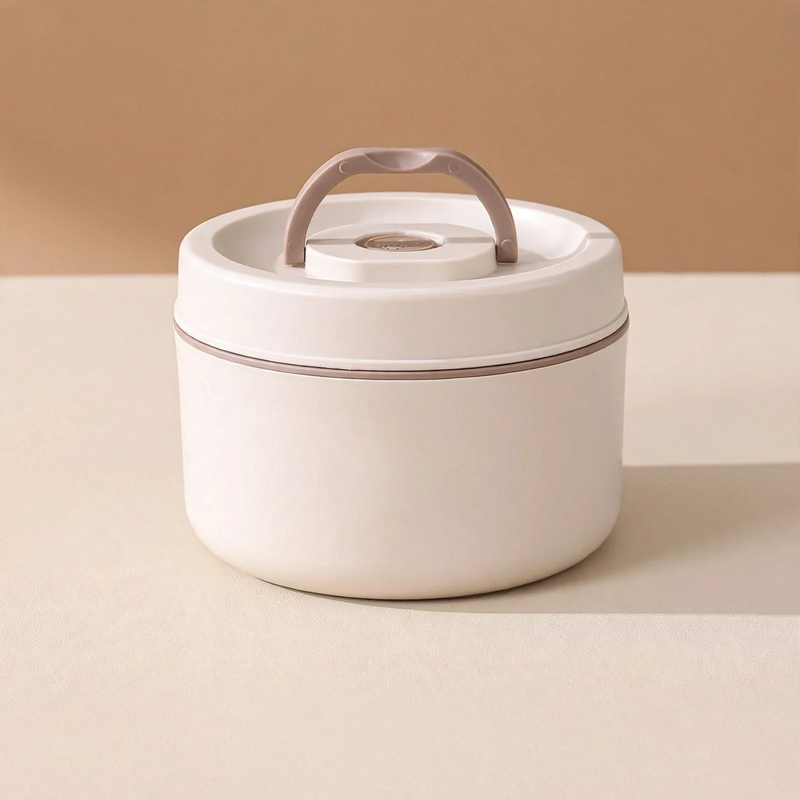 Edelstahl-Lunchbox, rund, 470–600 ml, mit Deckel