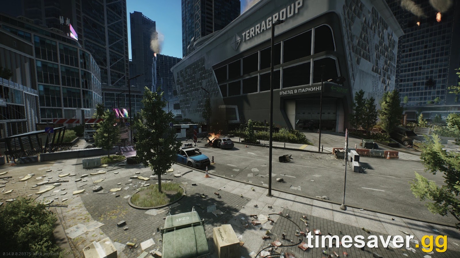 Ground Zero street with the TerraGroup building, a long sightline for 50m+ 9x39 kills