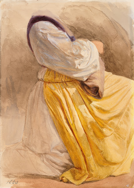 A Kneeling Woman with a Yellow Dress 1853