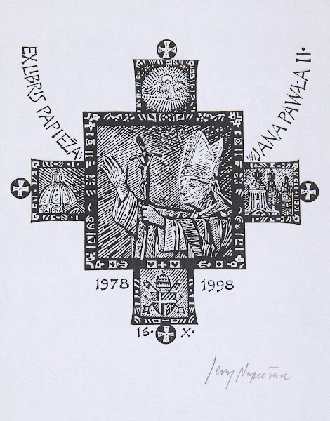 Ekslibris jubileuszowy Jana Pawła II 1920 2005 1998