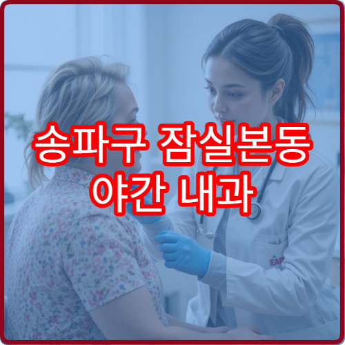 송파구 잠실본동 야간 내과 진료 가능한 병원 직장인 야간 진료 안내