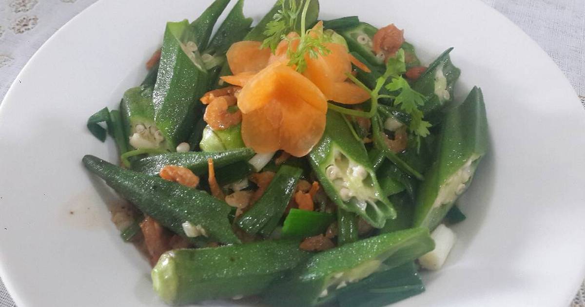 Đậu bắp xào tôm