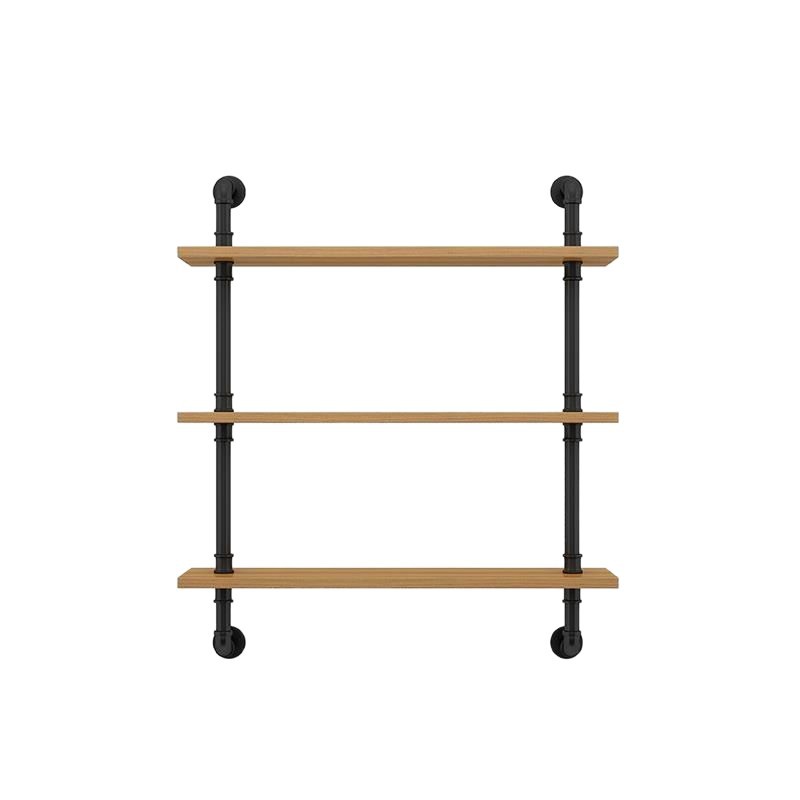 Wandregal aus Holz, 140–240 cm, mit Metallhalterungen