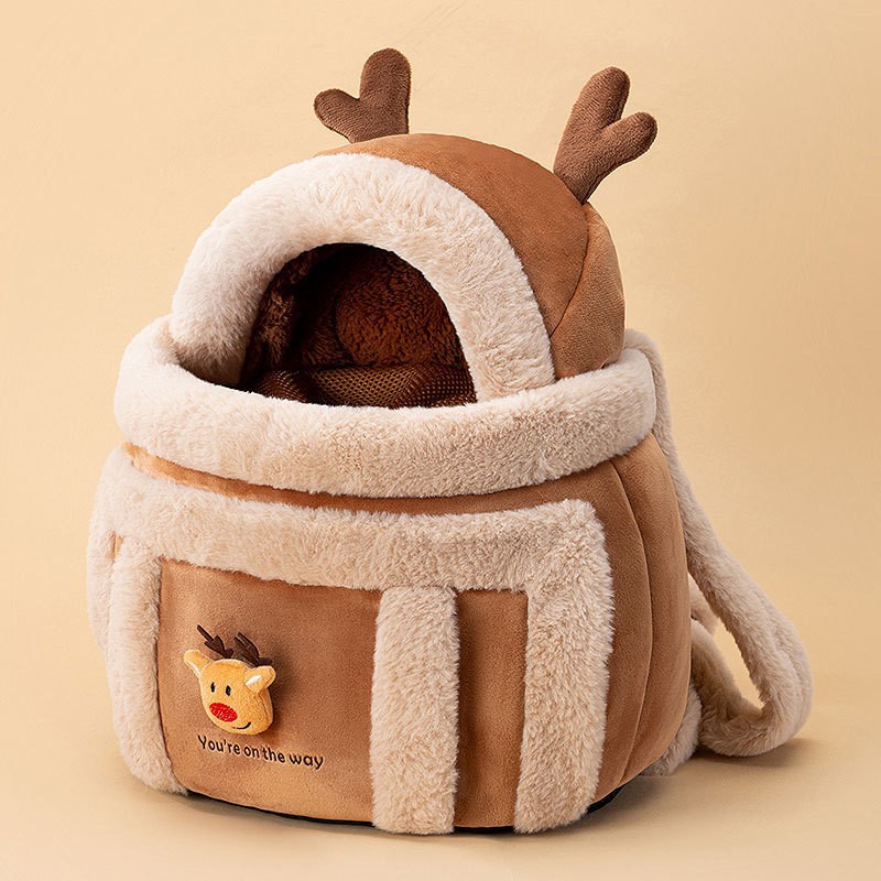 Double Shoulder Backpack with Animal Theme for Pets