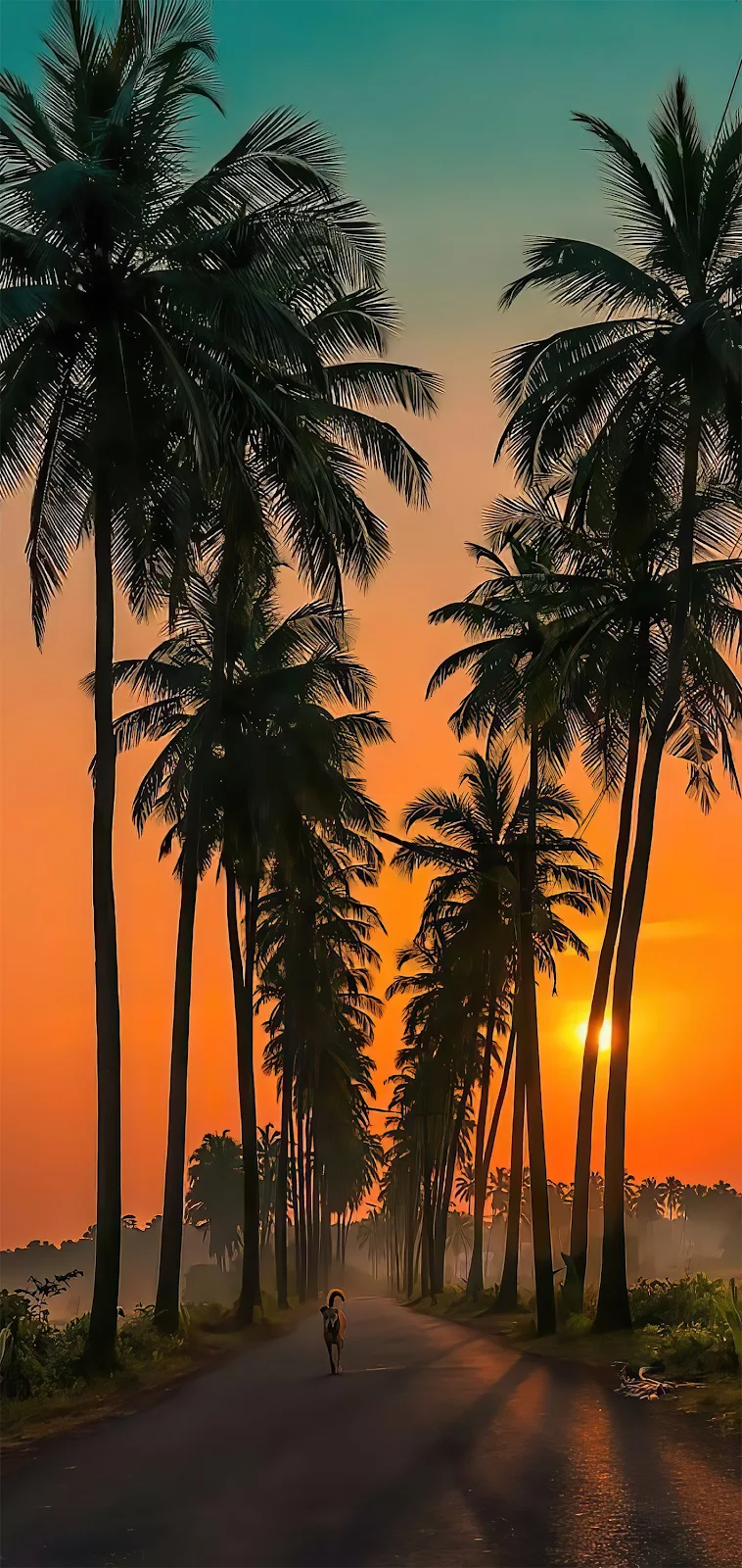 A Cool Goa Parra Road, Parra Coconut Road, Surla Waterfalls, Plant, Light Full HD iPhone Wallpaper for Free Download in High Quality [1421x3000]