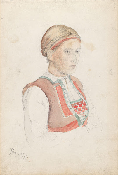 Kvinne i halvfigur Vikøy 1843
