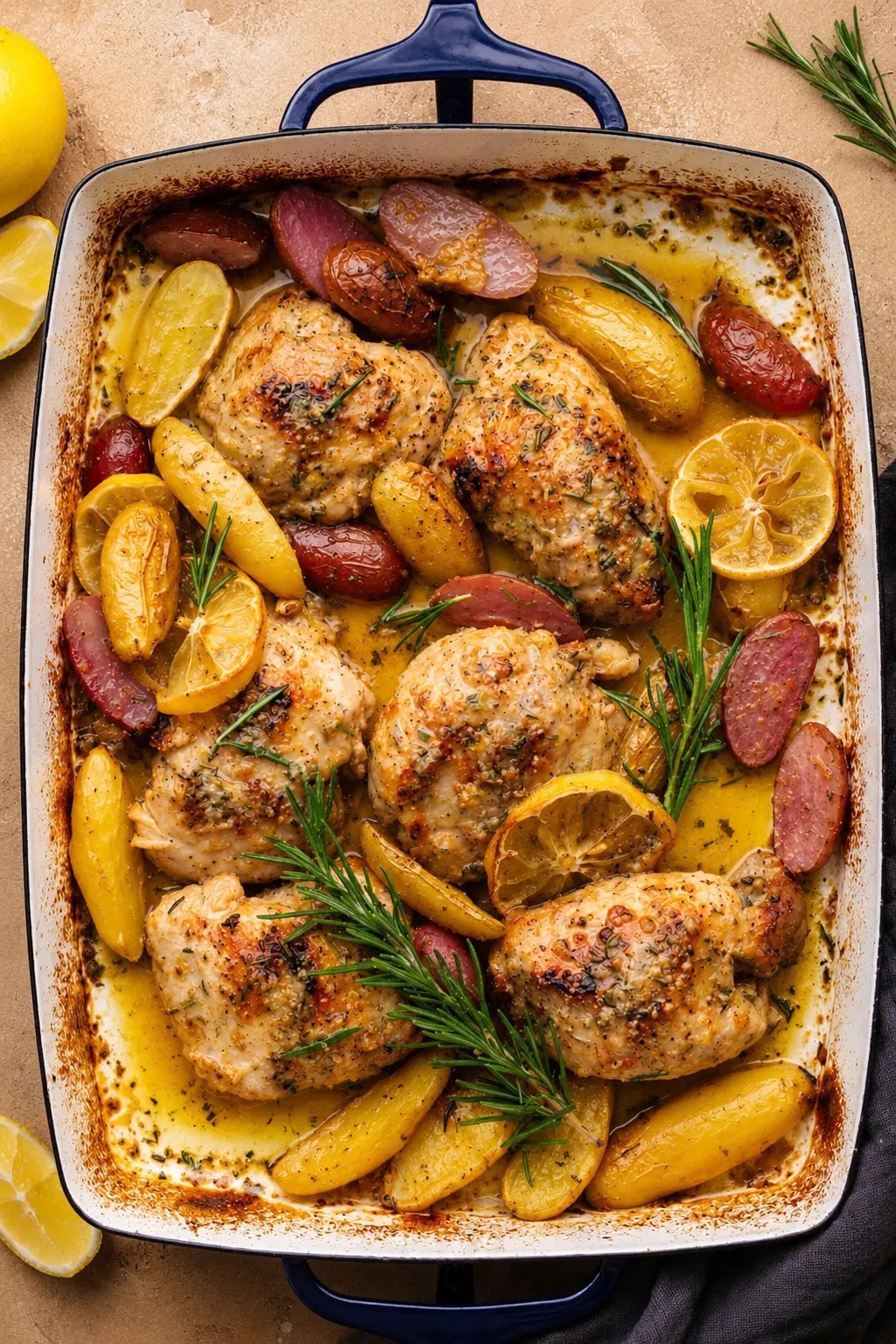 Sheet Pan Lemon Rosemary Chicken with Crispy Potatoes