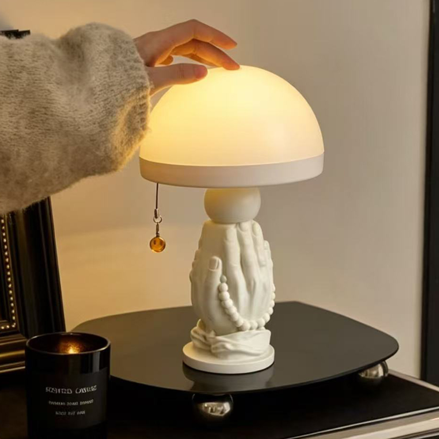 Vintage mushroom lamp with dimming function