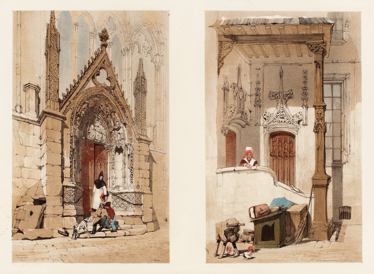 Porte Rouge Notre Dame Paris et rue des Marmousets Paris