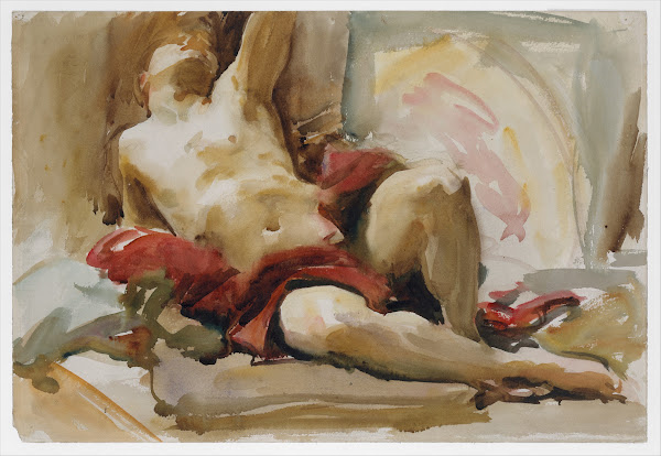 Man with Red Drapery after 1900