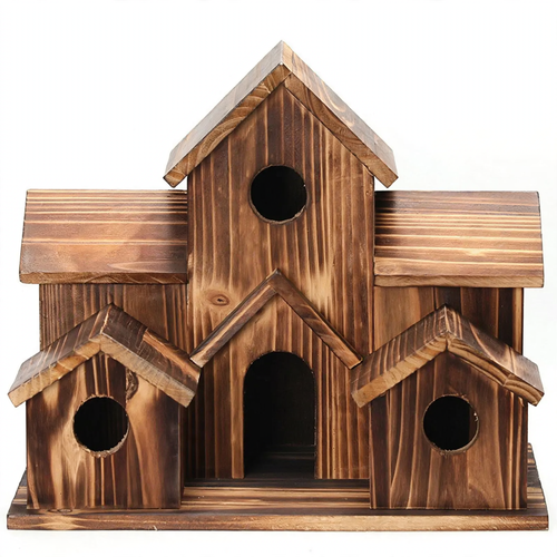 Wooden birdhouse for the garden, hanging