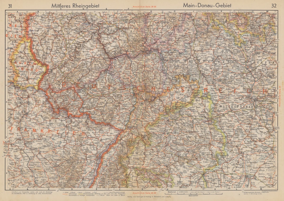 Mittleres Rheingebiet Main Donau Gebiet 1940