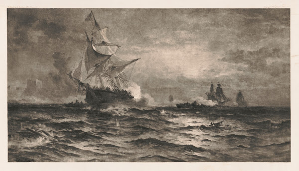 Brig Gen Armstrong engaging British fleet in harbor of Fayne Sept 26 1814 1895
