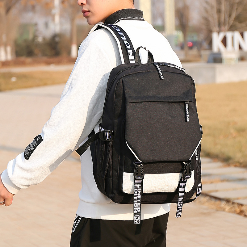 Nylon backpack with USB charging function, 20–35 L