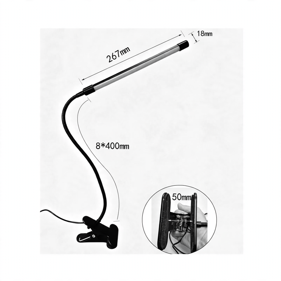 Eye-friendly LED clamp light, 350 g