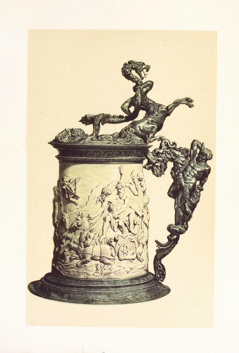 Tankard in Carved Ivory mounted in Oxydised Silver 1858