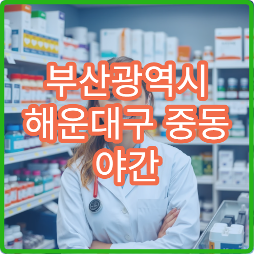 부산광역시 해운대구 중동 야간 약국 심야 약 구매