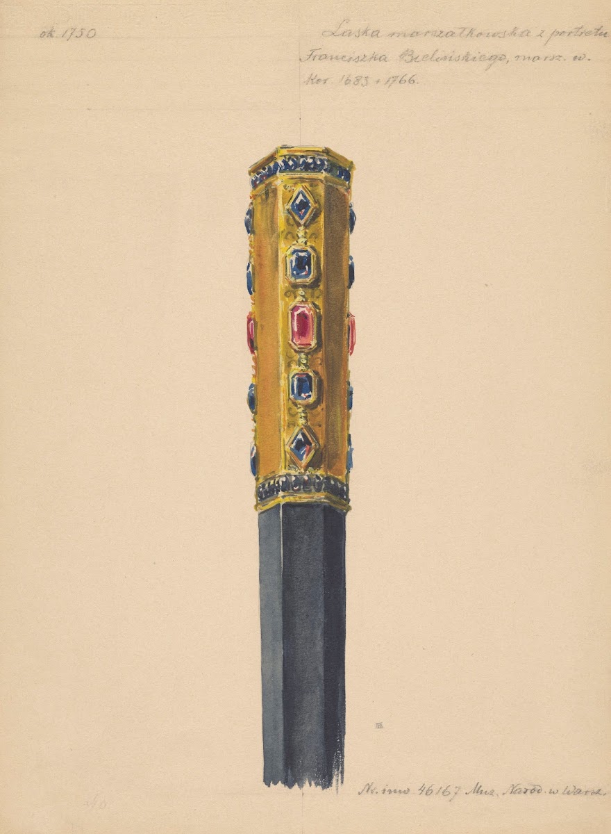 Marshals Baton from the Portrait of Paweł Karol Sanguszko 1680 1750 Grand Marsha