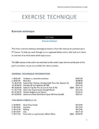 Exercise technique and the mind