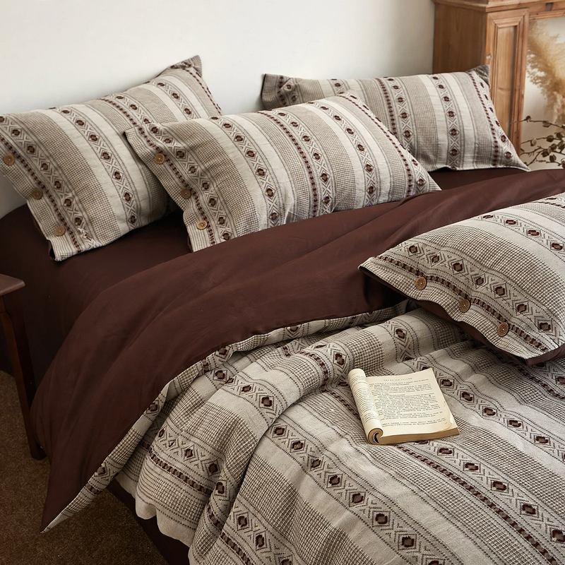 Pure cotton bedding set, high-density, Wabi-Sabi style