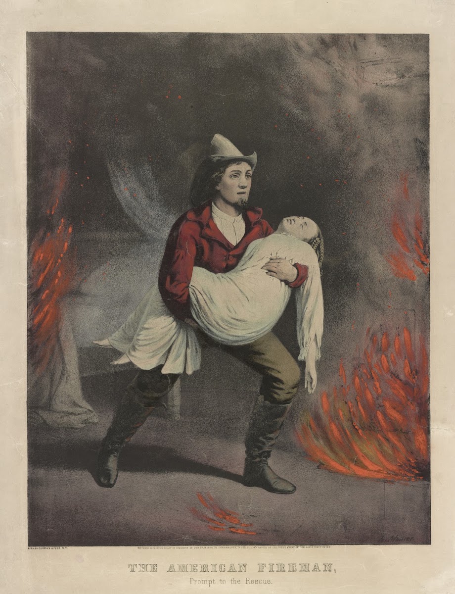 The American fireman prompt to the rescue 1858