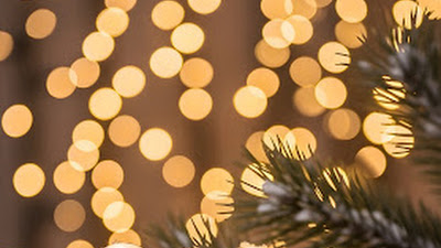 Illuminated 2026 Numbers on Snowy Pine Branch with Bokeh