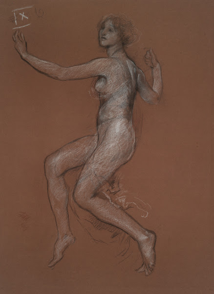 Study for figure of 9 am for The Hours mural for the state capitol building in H