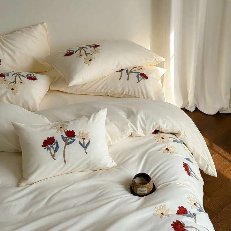 Cotton bedding set, jacquard, brushed, modern